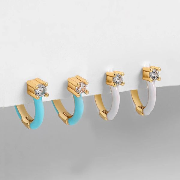 trendy zircon tiny huggie small hoop earrings for women girls colorful ear piercing buckle cartilage earring jewelry, Golden;silver
trendy zircon tiny huggie small hoop earrings for women girls colorful ear piercing buckle cartilage earring jewelry, Golden;silver