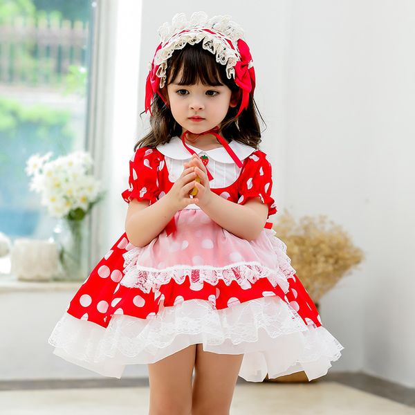 girls' dresses children boutique spanish es for girls turkey vintage style baby strawberry dot infant birthday ball gown, Red;yellow
girls' dresses children boutique spanish es for girls turkey vintage style baby strawberry dot infant birthday ball gown, Red;yellow