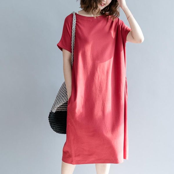 casual dresses #0103 summer dress women short sleeve t-shirt cotton oversized loose red round neck vestidos female, Black;gray
casual dresses #0103 summer dress women short sleeve t-shirt cotton oversized loose red round neck vestidos female, Black;gray