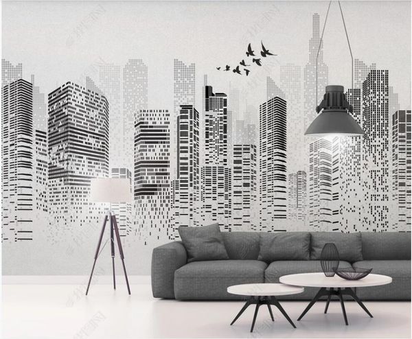 custom p mural 3d wallpaper european minimalist black and white city building silhouette living room home decor 3d wall murals wallpaper for 
custom p mural 3d wallpaper european minimalist black and white city building silhouette living room home decor 3d wall murals wallpaper for