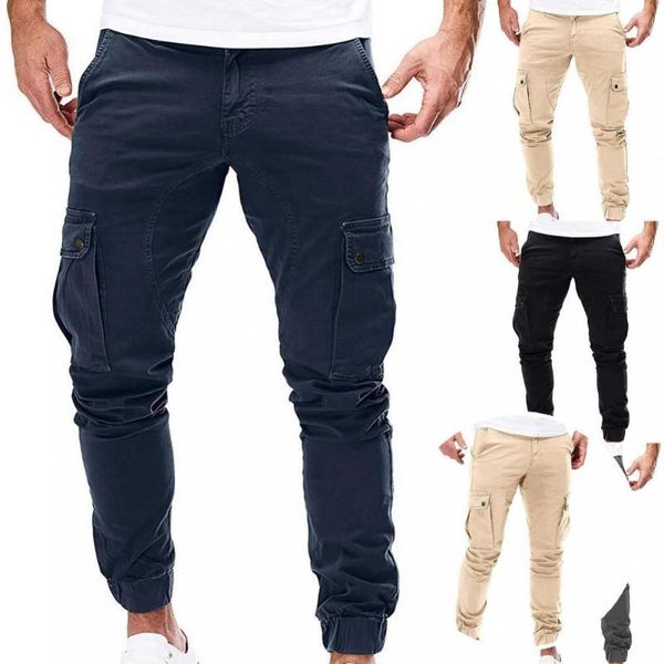 men's pants jogging cool casual multi pockets cargo ankle banded men soft for work, Black
men's pants jogging cool casual multi pockets cargo ankle banded men soft for work, Black