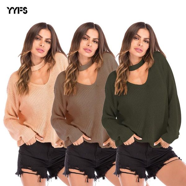 women's sweaters 2021 woolen sweater neck v-neck loose large size explosion in europe and america women, White;black
women's sweaters 2021 woolen sweater neck v-neck loose large size explosion in europe and america women, White;black