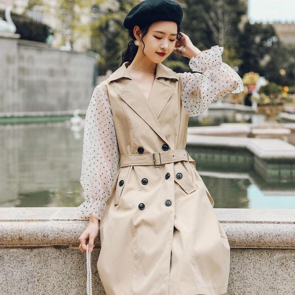 fashion women's clothing notched patchwork full vintage dress women casual dresses, Black;gray
fashion women's clothing notched patchwork full vintage dress women casual dresses, Black;gray