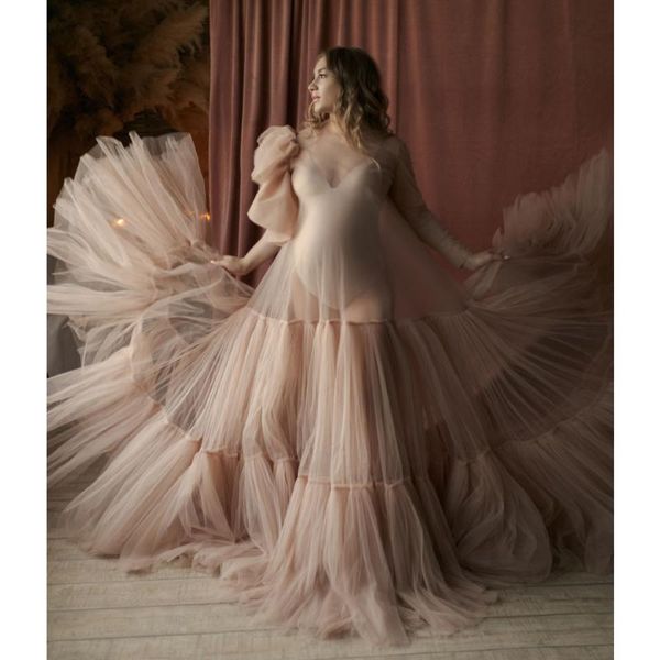 casual dresses vintage see through maternity dress robes pography full sleeve custom made nude khaki tulle formal, Black;gray 
casual dresses vintage see through maternity dress robes pography full sleeve custom made nude khaki tulle formal, Black;gray