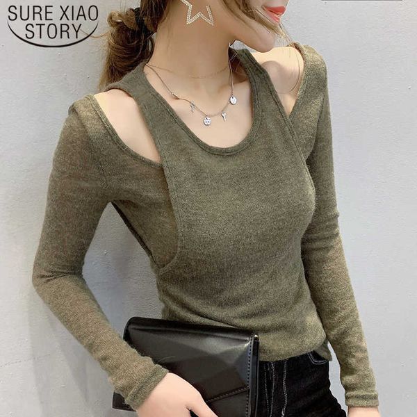 autumn winter double-shouldered long sleeve women shirts solid round collar hollow slim streetwear women blouses 7305 50 210527, White
autumn winter double-shouldered long sleeve women shirts solid round collar hollow slim streetwear women blouses 7305 50 210527, White