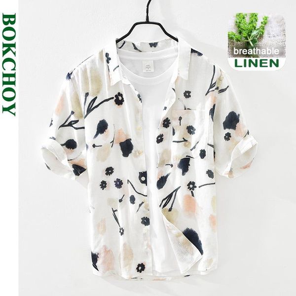 men's casual shirts 2021 summer and spring men fresh printed short sleeve linen shirt loose breathable beach style white black gd-2003
men's casual shirts 2021 summer and spring men fresh printed short sleeve linen shirt loose breathable beach style white black gd-2003