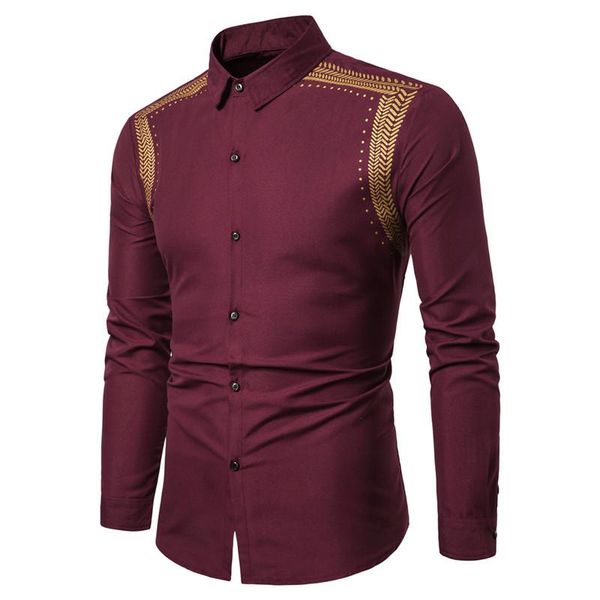 men's casual shirts printed long sleeve dress shirt stand collar party button down, White;black
men's casual shirts printed long sleeve dress shirt stand collar party button down, White;black