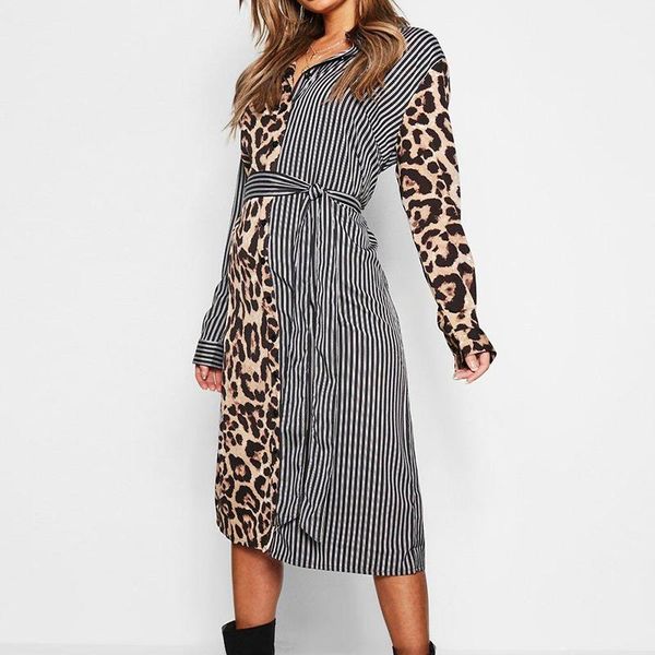 casual dresses striped shirt dress women long sleeve patchwork leopard print beach turn down collar ladies office vestidos, Black;gray
casual dresses striped shirt dress women long sleeve patchwork leopard print beach turn down collar ladies office vestidos, Black;gray
