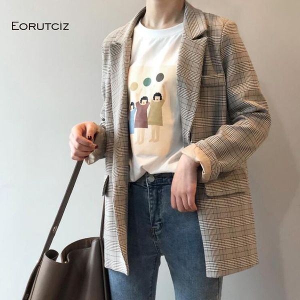 autumn plaid blazer women vintage jacket double breasted casual coat slim pocket office outerwear lm516 women's suits & blazers, White;black
autumn plaid blazer women vintage jacket double breasted casual coat slim pocket office outerwear lm516 women's suits & blazers, White;black