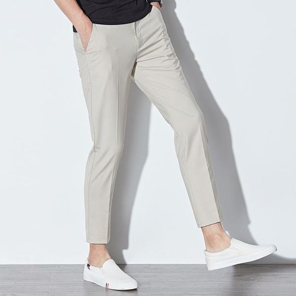 spring and summer capris men's korean fashion slim fit small leg pants young non iron straight casual trousers, Black
spring and summer capris men's korean fashion slim fit small leg pants young non iron straight casual trousers, Black