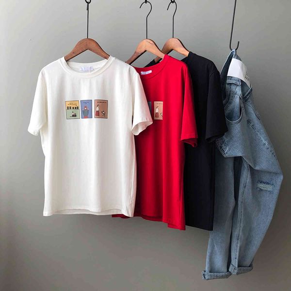 women's t-shirt cartoon print short sleeve t-shirt female 2021 summer casual pullovers korean round neck loose trend ubhg, White
women's t-shirt cartoon print short sleeve t-shirt female 2021 summer casual pullovers korean round neck loose trend ubhg, White