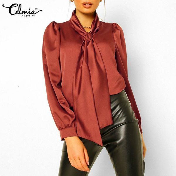blouses celmia casual puff sleeve bandage blouses women elegant office lady glossy satin shirts 2021 fashion solid workplace 5xl, White
blouses celmia casual puff sleeve bandage blouses women elegant office lady glossy satin shirts 2021 fashion solid workplace 5xl, White