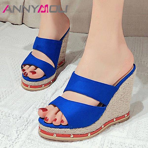 sandals annymoli women slippers shoes wedges super high heel espadrille round toe ladies footwear summer blue size 34-46 fashion, Black
sandals annymoli women slippers shoes wedges super high heel espadrille round toe ladies footwear summer blue size 34-46 fashion, Black