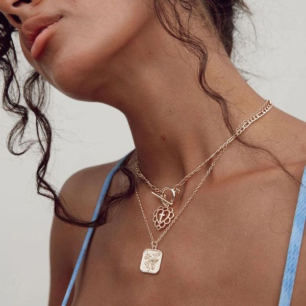 fashion vintage gold geometric heart-shaped hollow flower cross coin pendant necklace for women female multilevel chain jewelry necklaces, Silver
fashion vintage gold geometric heart-shaped hollow flower cross coin pendant necklace for women female multilevel chain jewelry necklaces, Silver