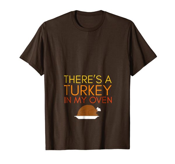 there's a turkey in my oven t-shirt pregnancy announcement, White;black