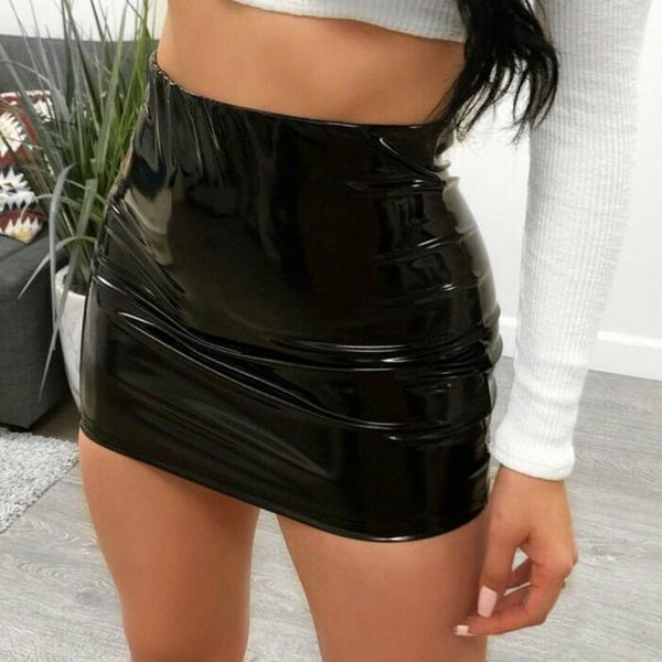 women bright leather bodycon slim mini skirt hight waist solid color clubwear lady summer fashion clothes 2021 skirts, Black
women bright leather bodycon slim mini skirt hight waist solid color clubwear lady summer fashion clothes 2021 skirts, Black