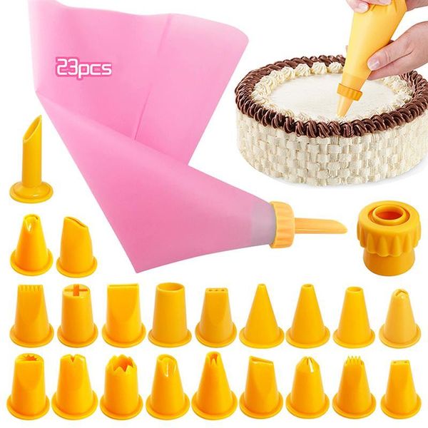 23pcs cake icing piping nozzles flower cream pastry tips bag cupcake decorating tools bakeware for kitchen baking &
23pcs cake icing piping nozzles flower cream pastry tips bag cupcake decorating tools bakeware for kitchen baking &
