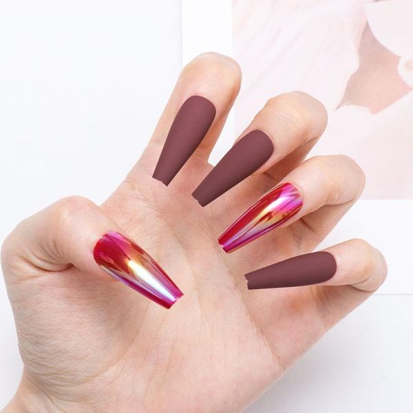 false nails 24pcs frosted long gradient color ballet coffin fake artificial t-shaped nail press on art tips manicure decor, Red;gold
false nails 24pcs frosted long gradient color ballet coffin fake artificial t-shaped nail press on art tips manicure decor, Red;gold