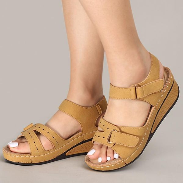 summer retro women's sandals sewing women casual wedge shoes woman lady buckle strap hook loop soft platform female, Black
summer retro women's sandals sewing women casual wedge shoes woman lady buckle strap hook loop soft platform female, Black