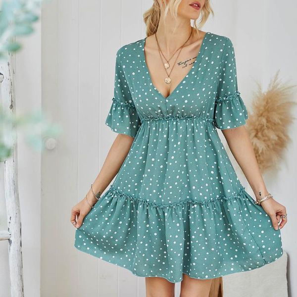 women's wool & blends women summer dress 2021 casual ruffles sleeves v-neck dot boho party vestidos elegant mini dresses fashion vestid, Black
women's wool & blends women summer dress 2021 casual ruffles sleeves v-neck dot boho party vestidos elegant mini dresses fashion vestid, Black