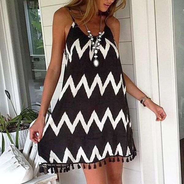 women's swimwear 2021 female wavy strip midi dress graceful braces shoulder lady tassel hem summer chiffon beach, White;black
women's swimwear 2021 female wavy strip midi dress graceful braces shoulder lady tassel hem summer chiffon beach, White;black