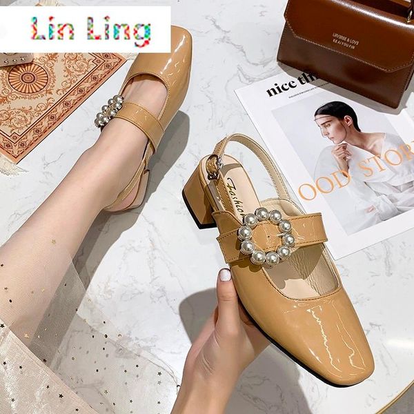 rimocy women elegant pearl buckle square heel sandals vintage toe leather sandalias woman fashion mary jane shoes ladies, Black
rimocy women elegant pearl buckle square heel sandals vintage toe leather sandalias woman fashion mary jane shoes ladies, Black