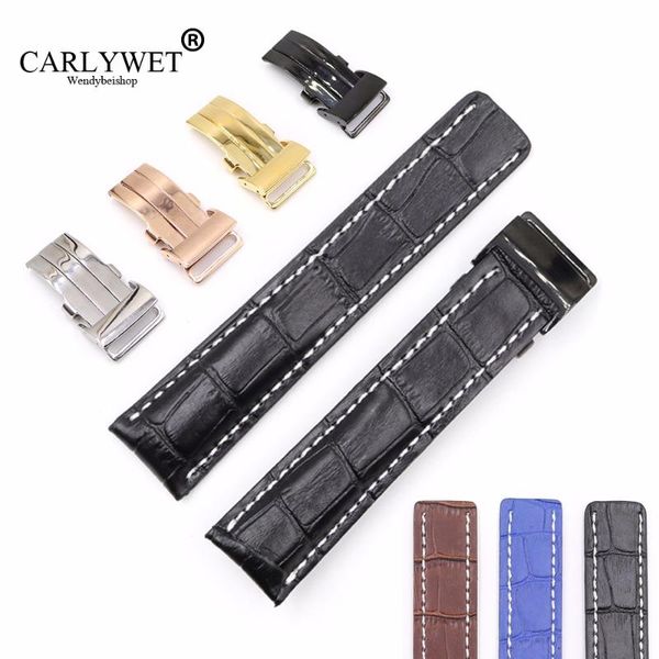 watch bands carlywet 22 24mm black brown blue replacement real cowhide leather wrist band strap with silver clasp buckle
watch bands carlywet 22 24mm black brown blue replacement real cowhide leather wrist band strap with silver clasp buckle