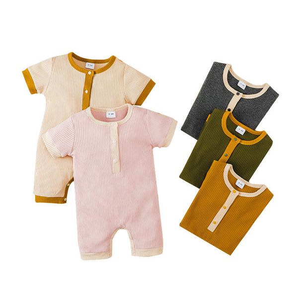 newborn baby girls boy short sleeve romper summer fashion contrast color round neck single-breasted jumpsuits one-pieces clothes, Blue
newborn baby girls boy short sleeve romper summer fashion contrast color round neck single-breasted jumpsuits one-pieces clothes, Blue