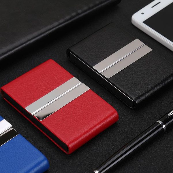 card holders business stainless steel holder simple fashion storage box pu leather case, Brown;gray
card holders business stainless steel holder simple fashion storage box pu leather case, Brown;gray