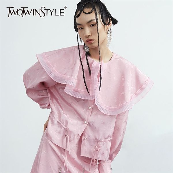 sweet print drawstring shirt for women o neck long sleeve loose casual blouse female fashion clothing spring 210524, White
sweet print drawstring shirt for women o neck long sleeve loose casual blouse female fashion clothing spring 210524, White
