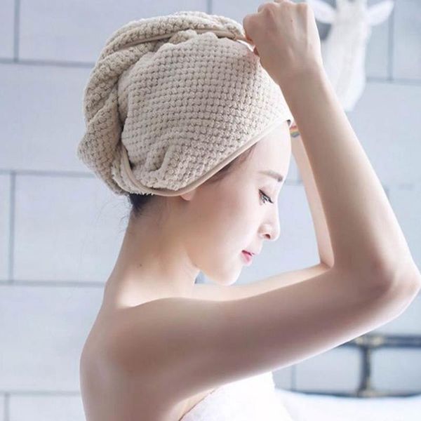 towel magic coral velvet hair fast drying dryer bath wrap hat quick cap turban dry
