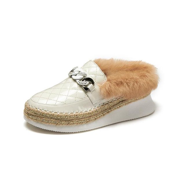 women shoes round toe genuine leather solid slip-on casual ladies winter fur loafers chunky platform slippers, Black
women shoes round toe genuine leather solid slip-on casual ladies winter fur loafers chunky platform slippers, Black