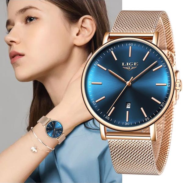 wristwatches lige 2021 women watches waterproof watch fashion mesh belt simple bracelet, Slivery;brown
wristwatches lige 2021 women watches waterproof watch fashion mesh belt simple bracelet, Slivery;brown