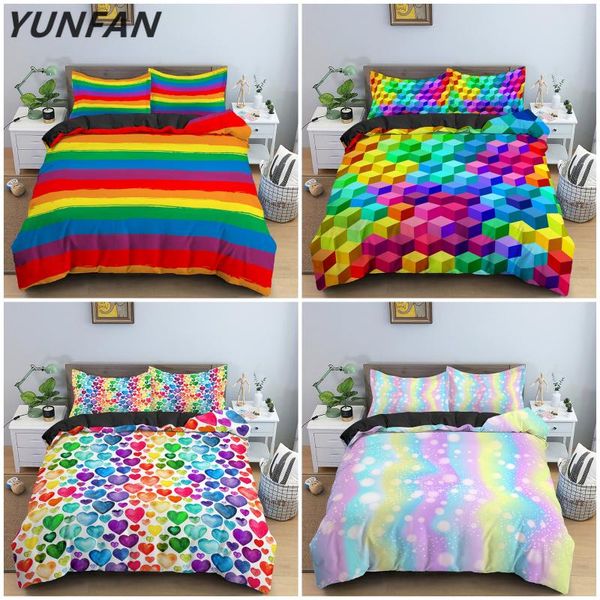 bedding sets colorful stripe set rainbow printing duvet cover king size girls comforter bedclothes pillowcases 2/3pcs
bedding sets colorful stripe set rainbow printing duvet cover king size girls comforter bedclothes pillowcases 2/3pcs