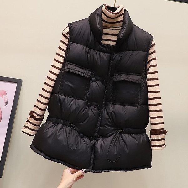 women's vests winter coat cotton-padded vest women short sleeveless jacket stand collar waistcoat female white black ladies outwear x38, Black;white
women's vests winter coat cotton-padded vest women short sleeveless jacket stand collar waistcoat female white black ladies outwear x38, Black;white