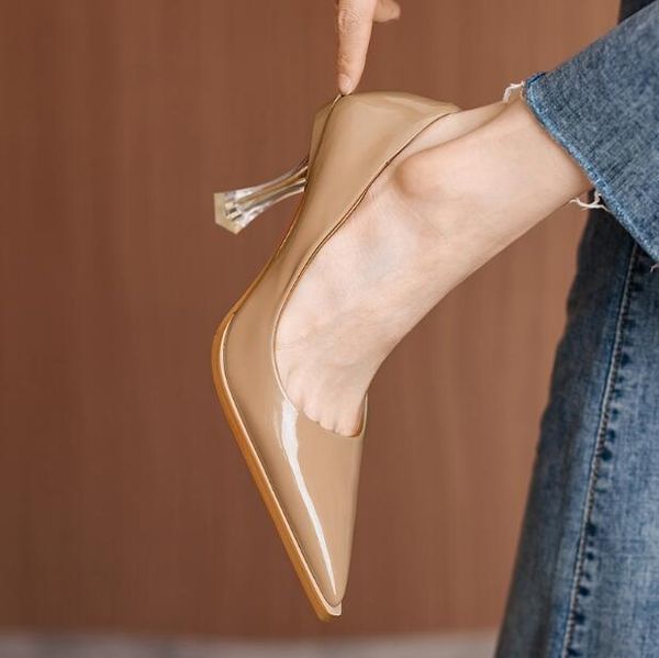 fashion women crystal heel dress shoes stiletto 8 cm pointed toes genuine leather simplicity shallow mouth lady party single shoe, Black
fashion women crystal heel dress shoes stiletto 8 cm pointed toes genuine leather simplicity shallow mouth lady party single shoe, Black