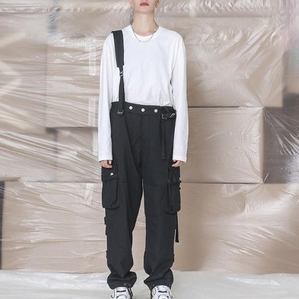 men's pants gtdom men autumn winter 2021 rompers polyester casual fashion loose solid color multiple pockets overalls button long, Black
men's pants gtdom men autumn winter 2021 rompers polyester casual fashion loose solid color multiple pockets overalls button long, Black