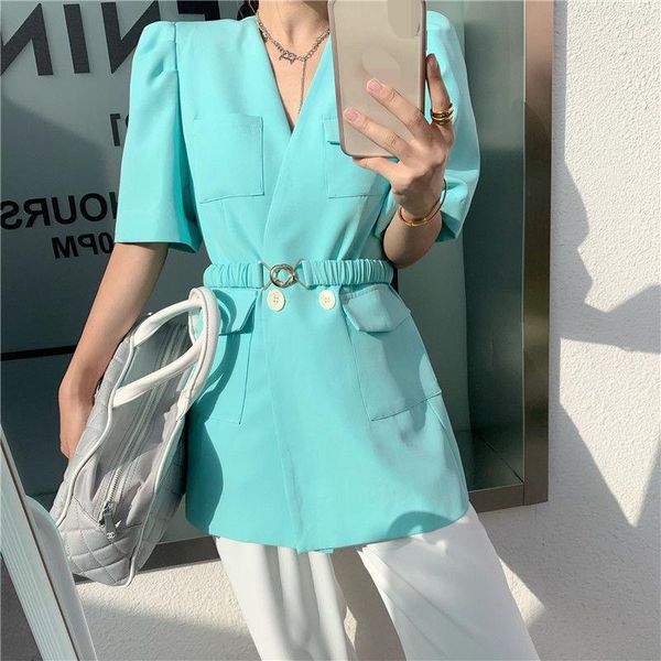 women's suits & blazers mid-length puff-sleeved blouse women korean style thin summer 2021 v-neck short-sleeved temperament suit jacket, White;black
women's suits & blazers mid-length puff-sleeved blouse women korean style thin summer 2021 v-neck short-sleeved temperament suit jacket, White;black