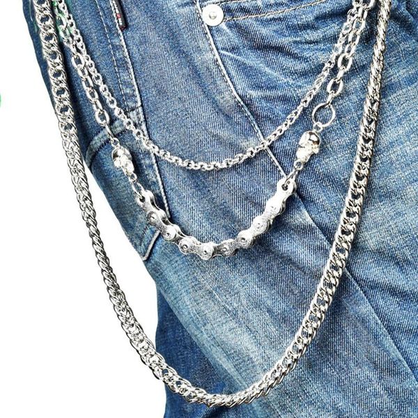 keychains 3 layer waist punk wallet chain silver men's skull biker link hook trousers pant belt fashion jewelry for boys
keychains 3 layer waist punk wallet chain silver men's skull biker link hook trousers pant belt fashion jewelry for boys
