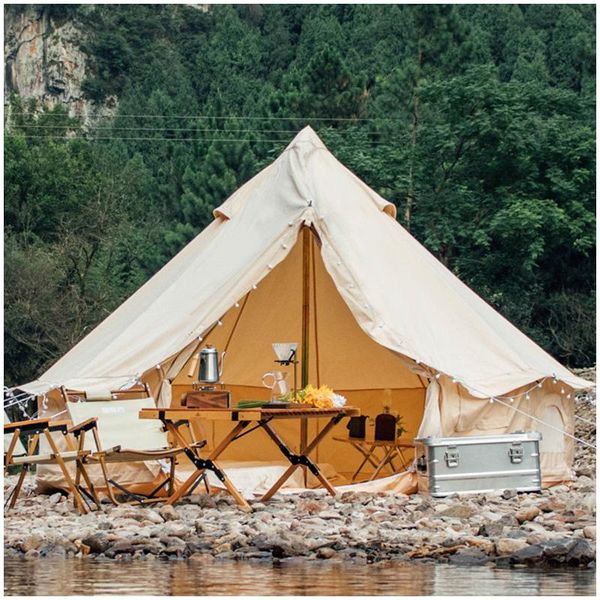tents and shelters outdoor camping all season waterproof glamping family bell tent 10ft/12ft cotton yurt with storage bag
tents and shelters outdoor camping all season waterproof glamping family bell tent 10ft/12ft cotton yurt with storage bag