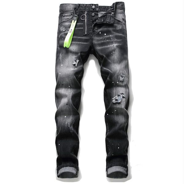 men's jeans italian brand classic fashion boutique trend ripped elastic slim casual clothing straight denim trousers, Blue
men's jeans italian brand classic fashion boutique trend ripped elastic slim casual clothing straight denim trousers, Blue