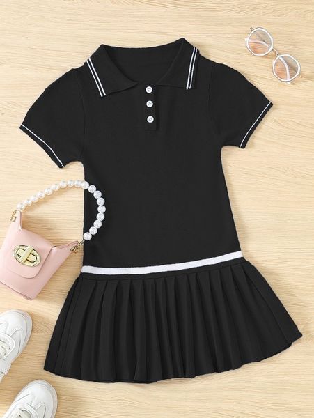 toddler girls polo neck contrast trim pleated dress she, Red;yellow
toddler girls polo neck contrast trim pleated dress she, Red;yellow