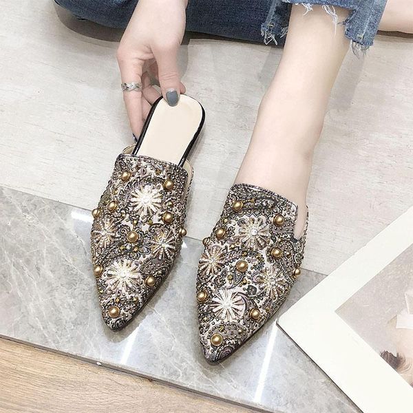 slippers women summer shoes pointed toe woman fashion rhinestone bling slip on ladies printing flat footwear, Black
slippers women summer shoes pointed toe woman fashion rhinestone bling slip on ladies printing flat footwear, Black
