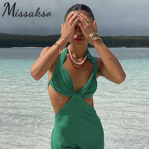 missakso cut out halter tie dress party club summer black green women bodycon backless split mini dresses 210625, Black;gray
missakso cut out halter tie dress party club summer black green women bodycon backless split mini dresses 210625, Black;gray