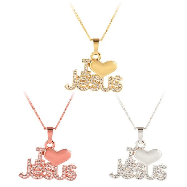 pendant necklaces fashion religious i love jesus necklace for women gold/rose gold christian jewelry accessories gift, Silver
pendant necklaces fashion religious i love jesus necklace for women gold/rose gold christian jewelry accessories gift, Silver