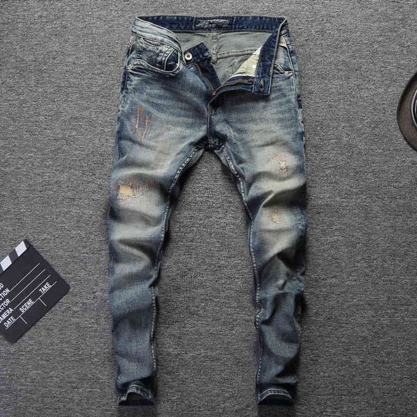 men's jeans italian fashion retro wash embroidery classical denim pants streetwear hip hop homme 98% cotton ripped xe6t, Blue
men's jeans italian fashion retro wash embroidery classical denim pants streetwear hip hop homme 98% cotton ripped xe6t, Blue