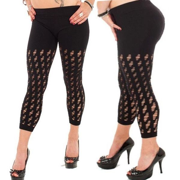 women's leggings fashion women high waist pencil stretchy bandage hollowed out pants, Black
women's leggings fashion women high waist pencil stretchy bandage hollowed out pants, Black