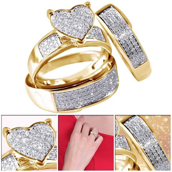 wedding rings 3 pcs/set gold set ring fine love couple sets rhinestone promise engagement crystal, Slivery;golden
wedding rings 3 pcs/set gold set ring fine love couple sets rhinestone promise engagement crystal, Slivery;golden