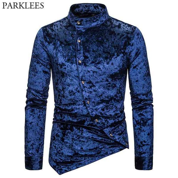mens velvet velour stand collar dress shirts autumn irregular hem slim fit tuxedo shirt men hip hop streetwear chemise 210522, White;black
mens velvet velour stand collar dress shirts autumn irregular hem slim fit tuxedo shirt men hip hop streetwear chemise 210522, White;black