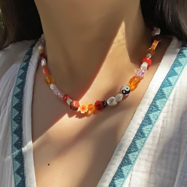 chains 2021 fashion design imitation pearl colorful glass beads flower short necklace for women girls clavicle chain jewelry, Silver
chains 2021 fashion design imitation pearl colorful glass beads flower short necklace for women girls clavicle chain jewelry, Silver